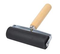 Brayer Roller, Manija de Madera de 11 Cm Impresión de Bloqueo de Lino Roller de Goma Negro Rodillo Rodillo Para Aplanar Materiales de Alivio de Vinilo Para Manualidades Tarjeta de Bloqueo de Vinilo