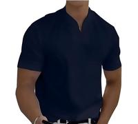 Braylen Stylish T-Shirt,New Men’S Stretch Slim Fit V-Neck T-Shirt, Comfortable and Breathable(Dark Blue,M)