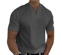 Braylen Stylish T-Shirt,New Men’S Stretch Slim Fit V-Neck T-Shirt, Comfortable and Breathable(Dark Grey,3XL)