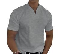 Braylen Stylish T-Shirt,New Men’S Stretch Slim Fit V-Neck T-Shirt, Comfortable and Breathable(Gray,L)
