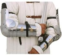 Brazales medievales de hierro de acero para codos, codos, policías, caballero, guerrero, placas de antebrazo, réplica de armadura de mano, cosplay de Halloween