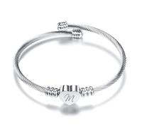 Brazalete abierto ajustable con dije de clip para hija, hermanas, amigas, mamá, cumpleaños, compatible con Pandora
