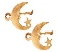 Brazalete Abierto de patrón de Estrella y Luna: Las Estrellas besan Suavemente la Luna, Puertas de Manguito Ajustable Sueños de brazaletes de Brazalete, Combínalo fácilmente con Relojes (A1)