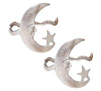 Brazalete Abierto de patrón de Estrella y Luna: Las Estrellas besan Suavemente la Luna, Puertas de Manguito Ajustable Sueños de brazaletes de Brazalete, Combínalo fácilmente con Relojes (A2)