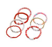 Brazalete Con Cuentas De Arcilla Suave Hecha A Mano Con Letras De Amor Y Corazón Fresa Unisex Accesorio Arcilla Suave Set Pulsera Pulsera