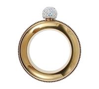 Brazalete de botella de 100 ml, pulsera de acero inoxidable con embudo de estrás, petaca brillante para niñas, participación, fiestas de baile, fiestas de cumpleaños (dorado)