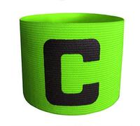 Brazalete de capitanes de fútbol brazalete de fútbol fluorescente brazaletes elásticos brazalete de jugador de fútbol ajustable diseño anti-caída para adultos y jóvenes verde