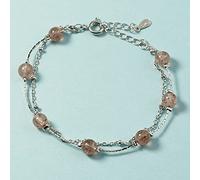 Brazalete de encanto feng shui amor brazalete natural piedra de piedra fresa fresa pulsera buena suerte para mujeres pulsera riqueza con el talismán malvado para la prosperidad joyería metafísica