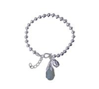 Brazalete de Feng Shui Jade Pulsera hetiana nefrita 925 Balas de Plata Balance Balance de la Suerte orquíde
