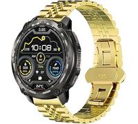 Brazalete de Metal para KOSPET Tank T3/T4/M3/M4 SmartWatch- Pulsera de Acero Inoxidable con Cierre Mariposa (Oro)