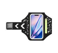 Brazalete Deportivo para Correr con Bolsa de Auriculares, Brazalete Móvil Deportivo Ajustable para iPhone 16 Pro MAX 15 Pro 14 13 12 11 Plus, Galaxy S25/S24/S23/S22, hasta 6,9" (Negro)