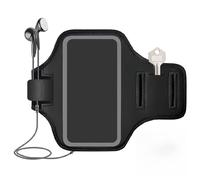 Brazalete deportivo para teléfono móvil con bolsillo para llaves y bolsillo para auriculares, con bandas reflectantes, pulsera para correr compatible con iPhone 15 Pro Max y varios modelos de teléfono