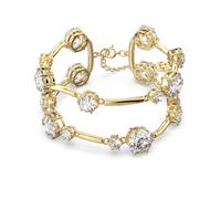 Brazalete doble Constella, Talla redonda, Blanco, Baño tono oro OS