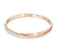 Brazalete Hyperbola, Blanco, Acabado en oro rosa de 18 quilates M