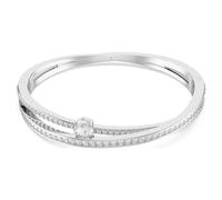 Swarovski Brazalete Hyperbola, Tallas mixtas, Blanco, Baño de rodio