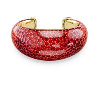 Brazalete Idyllia, Rojo, Baño tono oro S