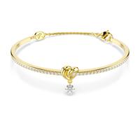 Brazalete Lifelong, Talla redonda, Corazón, Blanco, Acabado en oro de 18 quilates OS