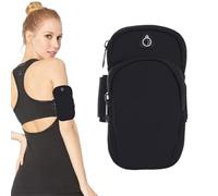 Brazalete Movil Running Deportivo,Bolsa el Brazo Deportivo Universal,con Conector para Auriculares, Impermeable,para Correr, Gimnasio, Viaje, Negro