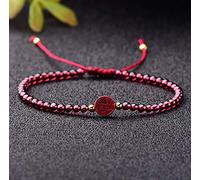Brazalete natural de cinnabar brazalete feng shui riqueza pulsera 7a granate cinabar cristal chakra pulsera gemas de curación espiritual pulsera de cordón rojo piedra preciosa talismán dinero buen