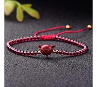 Brazalete natural de cinnabar brazalete feng shui riqueza pulsera 7a granate cinabar cristal chakra pulsera gemas de curación espiritual pulsera de cordón rojo piedra preciosa talismán dinero buen