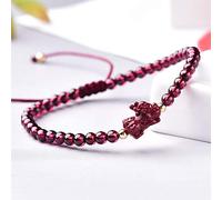 Brazalete natural de cinnabar brazalete feng shui riqueza pulsera 7a granate cinabar cristal chakra pulsera gemas de curación espiritual pulsera de cordón rojo piedra preciosa talismán dinero buen