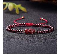 Brazalete natural de cinnabar brazalete feng shui riqueza pulsera 7a granate cinabar cristal chakra pulsera gemas de curación espiritual pulsera de cordón rojo piedra preciosa talismán dinero buen