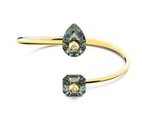 Swarovski Brazalete Numina S para Mujer, en Baño Tono Oro, con dos Cristales Contrastados de Talla Pera e Imperial, Colección Swarovski Numina