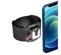 Brazalete para correr para teléfono móvil - Soporte para teléfono móvil 2 en 1 | Muñequera deportiva giratoria de liberación rápida, giratoria 360°, bloqueo mecánico, PC+acero inoxidable+nailon