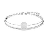 Swarovski Brazalete Ginger, Blanco, Baño de rodio