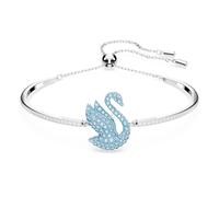 Swarovski Brazalete Iconic Swan, Cristales Azules y Zirconia Swarovski, Baño de Rodio