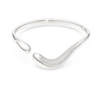 Brazalete Swarovski Classica, Abierto, Talla redonda, Blanco, Plata de ley S
