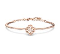 Brazalete Una, Trébol, Blanco, Baño tono oro rosa OS