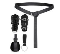 Brazaletes de cinturón desmontables de los vikingos medievales, accesorios de disfraz de renacimiento, accesorios de disfraces de vikingos de Halloween, cinturón medieval de cuero pirata, CST123BK