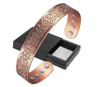 Brazaletes de cobre para artritis hombres y mujeres pulsera magnética de cobre para aliviar el dolor con 8 potentes imanes pulseras terapéuticas brazalete ajustable curación saludable