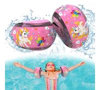 Brazaletes Inflables para Natación Niños 1-6 Años - Triple Airbag para Mayor Flotabilidad, con Núcleo de Espuma de PE Seguro, Apto para Niños de 6 a 18 kg, Ideal para Aprender a Nadar (Rosa)
