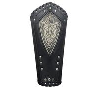 Brazaletes Medievales - Muñequeras de Cuero PU Armadura, diseño de Correa con Remache en Relieve | Accesorio de Disfraz de Cosplay para de Halloween, Juego de rol, Traje de Caballero Arquero, L