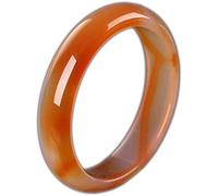 Brazaletes para Mujer, Estilo Retro Oriental clásico, Brazalete de Jade Natural, Pulsera de eslabones de Barra Redonda de Grano de Flujo Naranja, Piedra Natural de Cristal para Hombres y Mujeres