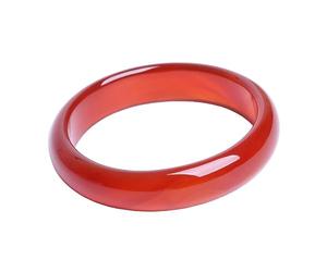 Brazaletes para Mujer, Pulsera de Mujer de calcedonia roja Natural, Pulsera de niña Ping'an, Pulsera de Jade de ágata Ancha, Amuleto Infantil, Pulsera de Jade, Regalo de Actividad (Rojo 66 mm)