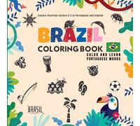 Brazil Coloring Book: Color and Learn Portuguese words