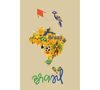 Brazil Notebook with Brazil Map: Brasil Pride Journal 100 pages Lined