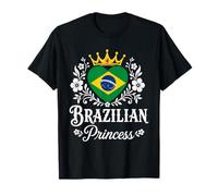 Brazilian Princess Brazil Flag Proud Brazilian Girl Camiseta