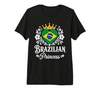 Brazilian Princess Brazil Flag Proud Brazilian Girl Camiseta Premium