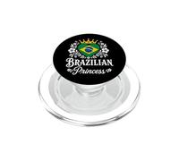 Brazilian Princess Brazil Flag Proud Brazilian Girl PopSockets PopGrip para MagSafe