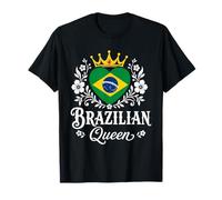 Brazilian Queen Brazil Flag Proud Brazilian Woman Camiseta