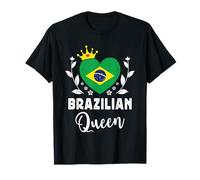 Brazilian Queen Brazil Flag Proud Brazilian Woman Camiseta