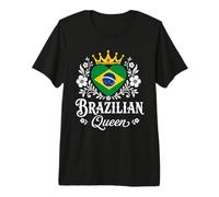 Brazilian Queen Brazil Flag Proud Brazilian Woman Camiseta Premium