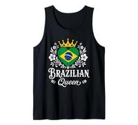 Brazilian Queen Brazil Flag Proud Brazilian Woman Camiseta sin Mangas