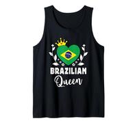 Brazilian Queen Brazil Flag Proud Brazilian Woman Camiseta sin Mangas
