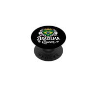 Brazilian Queen Brazil Flag Proud Brazilian Woman PopSockets PopGrip Adhesivo