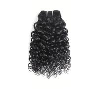 Brazilian Water Wave Human Hair Weave,Real Virgin Remy Unprocessed Short Sew In Hair Extensions Wet And Wavy 12A Grade Natural Black Color For Women Easy Installation and Removal(14 14 14 14)